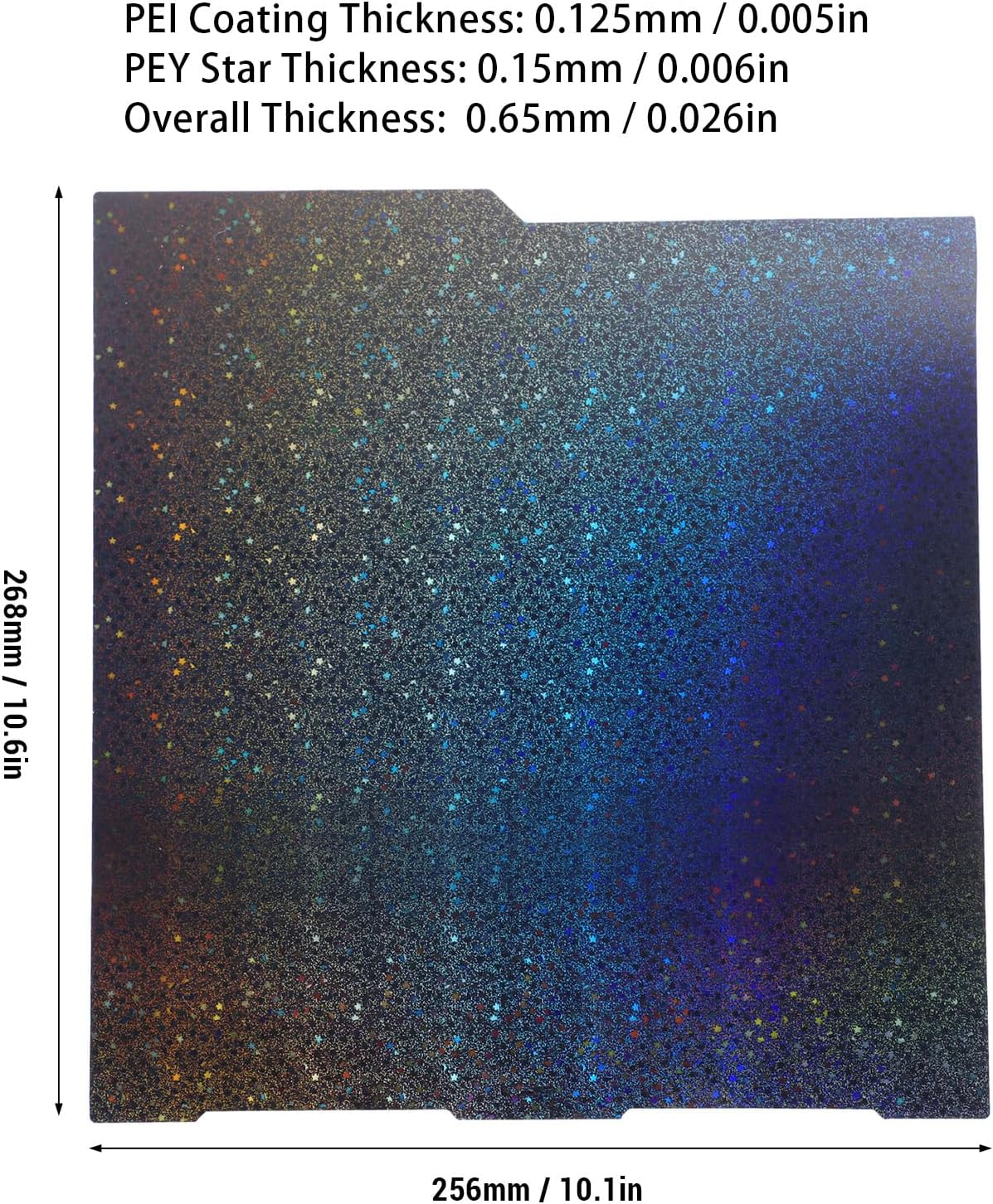 PEI PEY Build Plate, 256X268Mm 3D Printer Bed Platform with Strong Adhesion, High Flatness, Flexible Printing Platform for Kobra 3 3 Combo image number 4