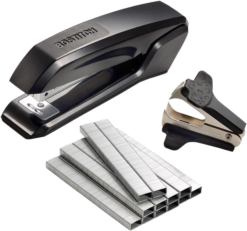 Bostitch Ascend 3 in 1 Stapler with Integrated Remover & Staple Storage, Value Pack with Staples & Remover (B210-CC)
