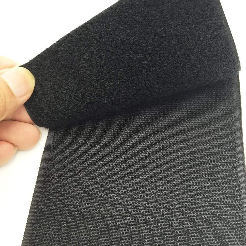 Arlent 100Mm Wide 1 Meters Long Self Adhesive Hook Loop Tape Set with Superglue Back Nylon Fabric Fastener Black image number 2