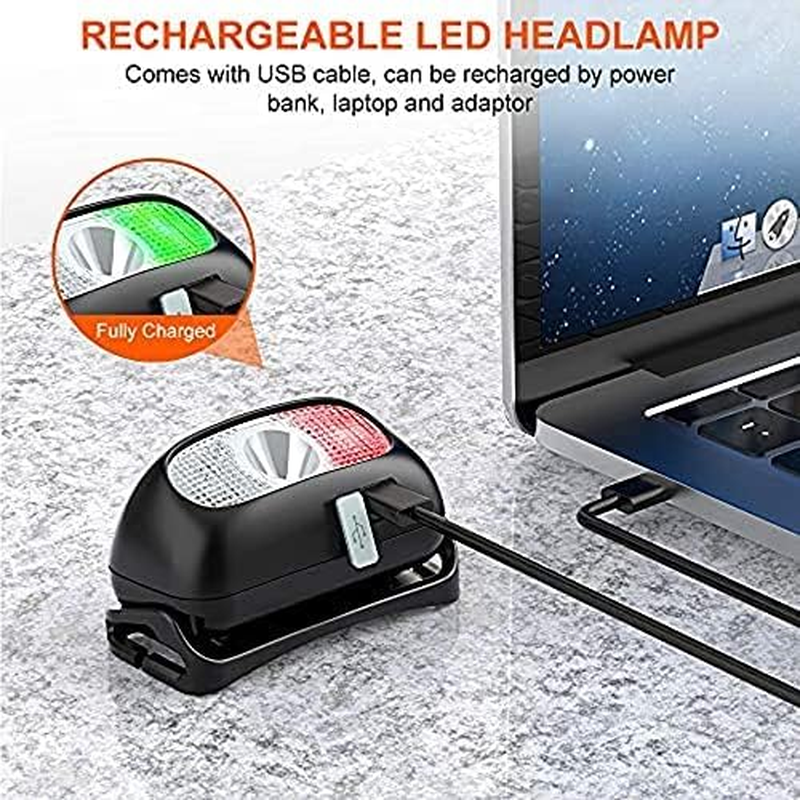 Fay Bless Rechargeable Headlamp - 350 Lumens Bright LED Flashlight for Camping, Running, Hiking - Lightweight 95G, 230&deg; Wide Beam Illumination (Black S) image number 2