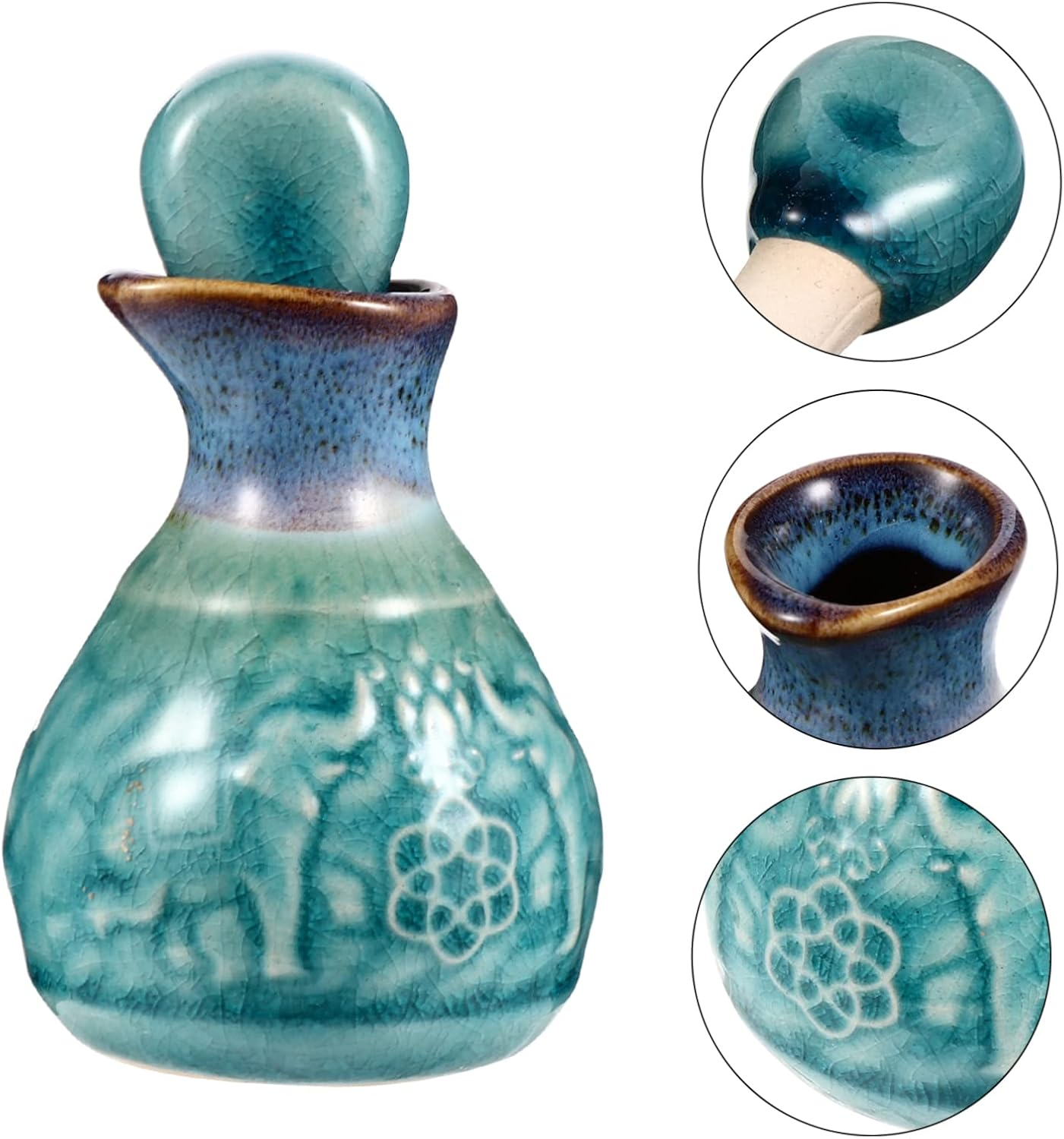 Ceramic Essential Oil Bottle Compact Perfume Dispenser for Aromatherapy Home - Blue image number 5