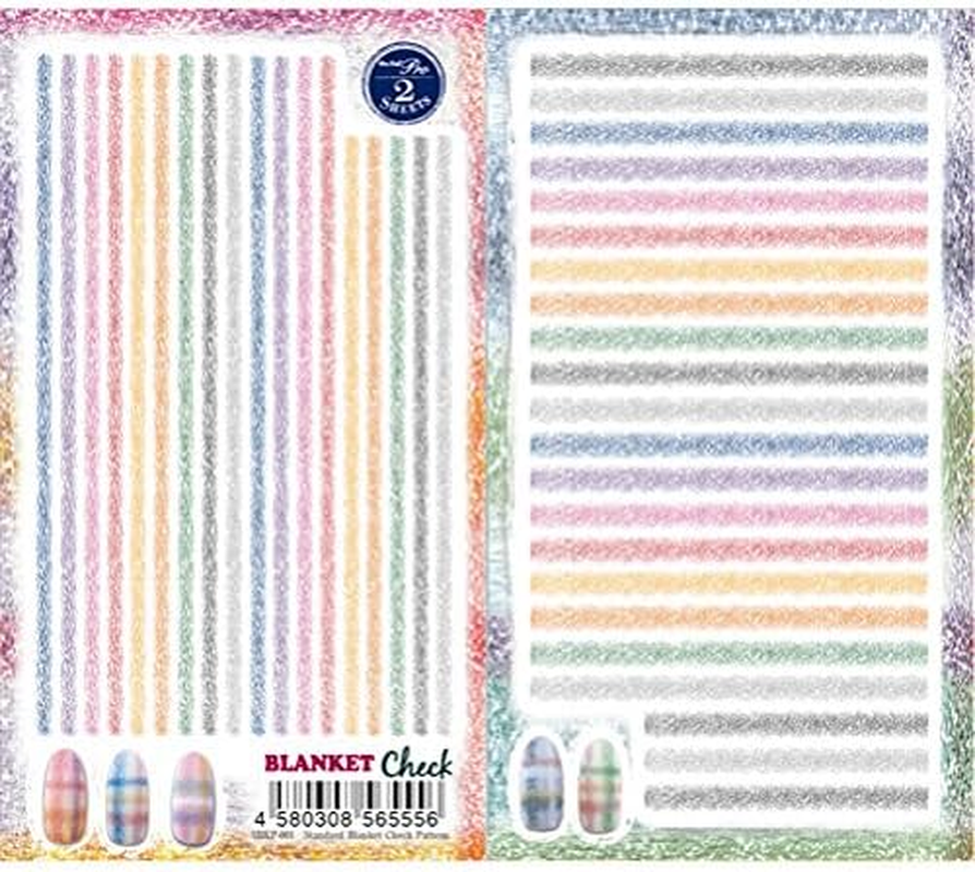 Sha-Nail Pro Nail Stickers, Standard Blanket Check Pattern, Art Material