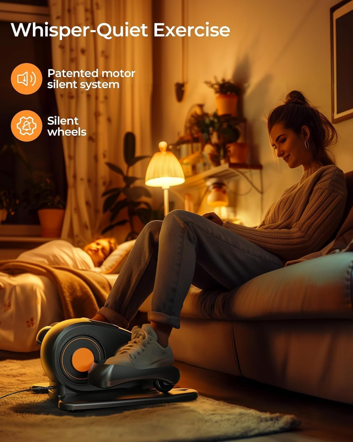 Under Desk Elliptical Machine Electric Ellipse Leg Exerciser for Seniors Fully Assembled Seated Pedal Exerciser image number 4