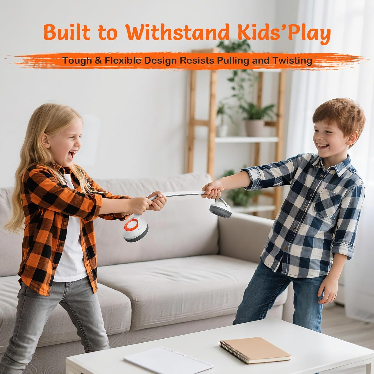 TONOSHARK Kids Headphones Wireless Lightweight, Active Noise Cancelling Headphones for Kids, 60H Playtime, Bluetooth Over-Ear Headset for Home/School/Travel - Includes Portable Case (White) image number 2