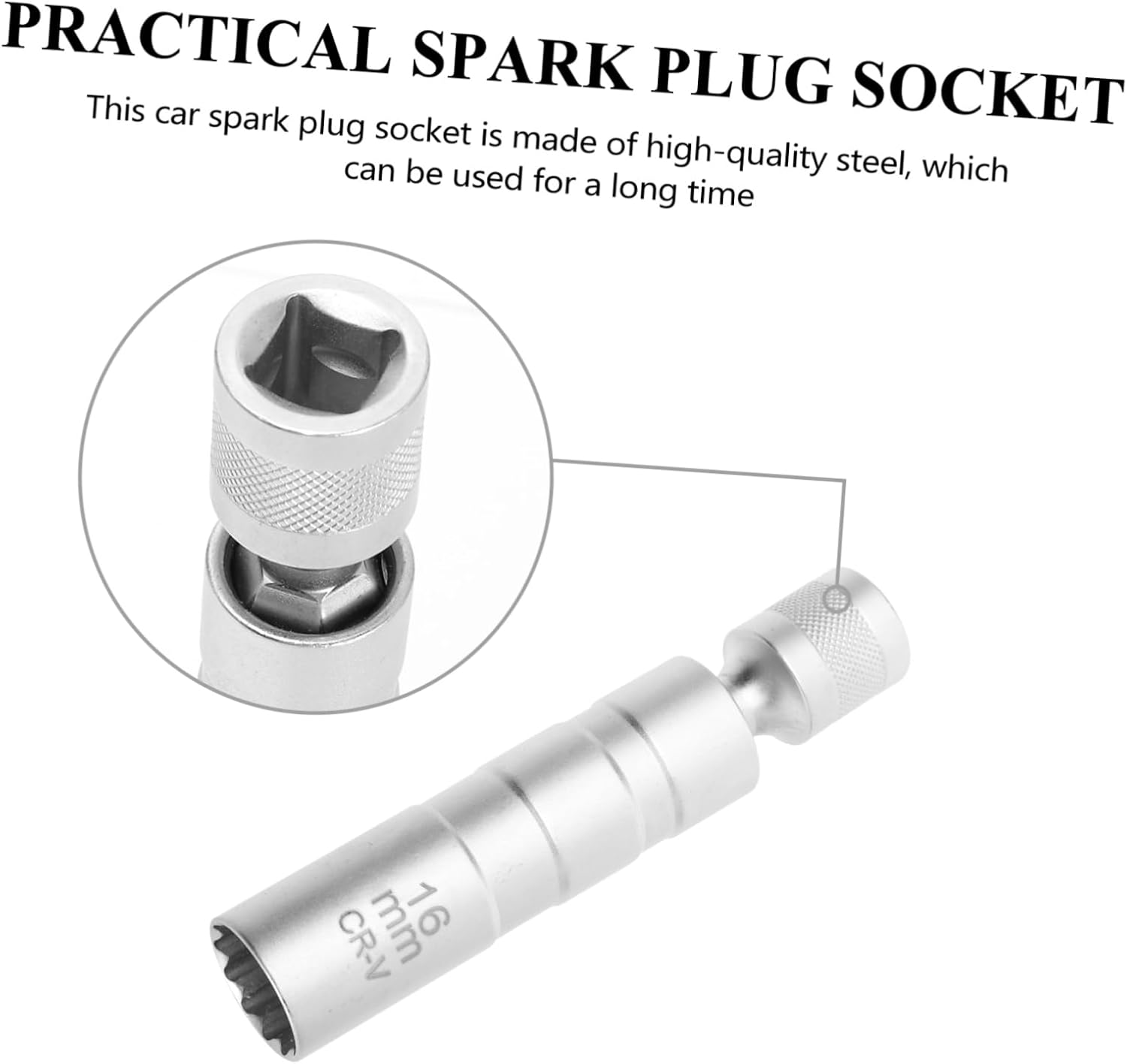 Vaguelly Magnetic Swivel Spark Plug Removal Tool 16Mm Thin Wall Flexible Socket for Vehicle Maintenance Compatible Cars and Motorcycles image number 3