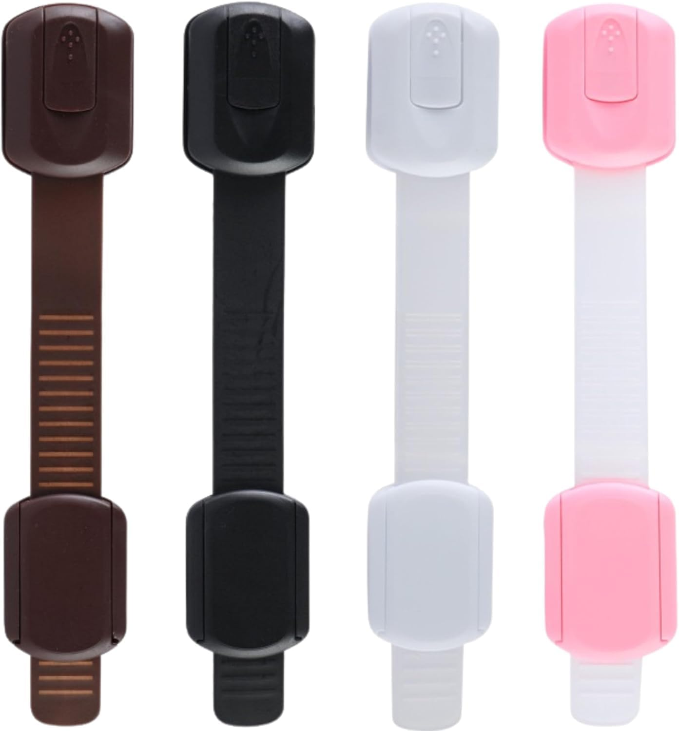8-Pack Baby Safety Locks - No Drill Sticky Cabinet & Drawer Latches for Fridge, Toilet, Dishwasher | ABS+PE Child Proof Locks (White/Pink/Black/Brown 2 Each) image number 4