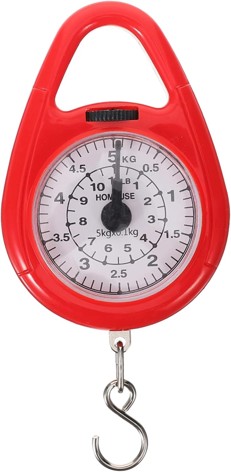TOPPERFUN Mini Portable Mechanical Spring Scale Hanging Handheld Luggage Scale Hook Small Red Travel Weighing for Fishing and Lightweight Items image number 2