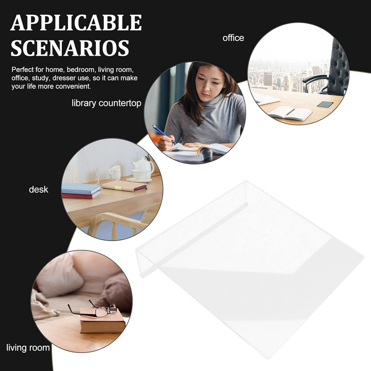 WADY 1Pcs Desk Slant Board Acrylic Ergonomic Writing Slope Writing Slant Board Acrylic Slant Board Drawing Slant Board Painting Board Rack Great as Classroom Tool for Writing Reading (Transparent) image number 2