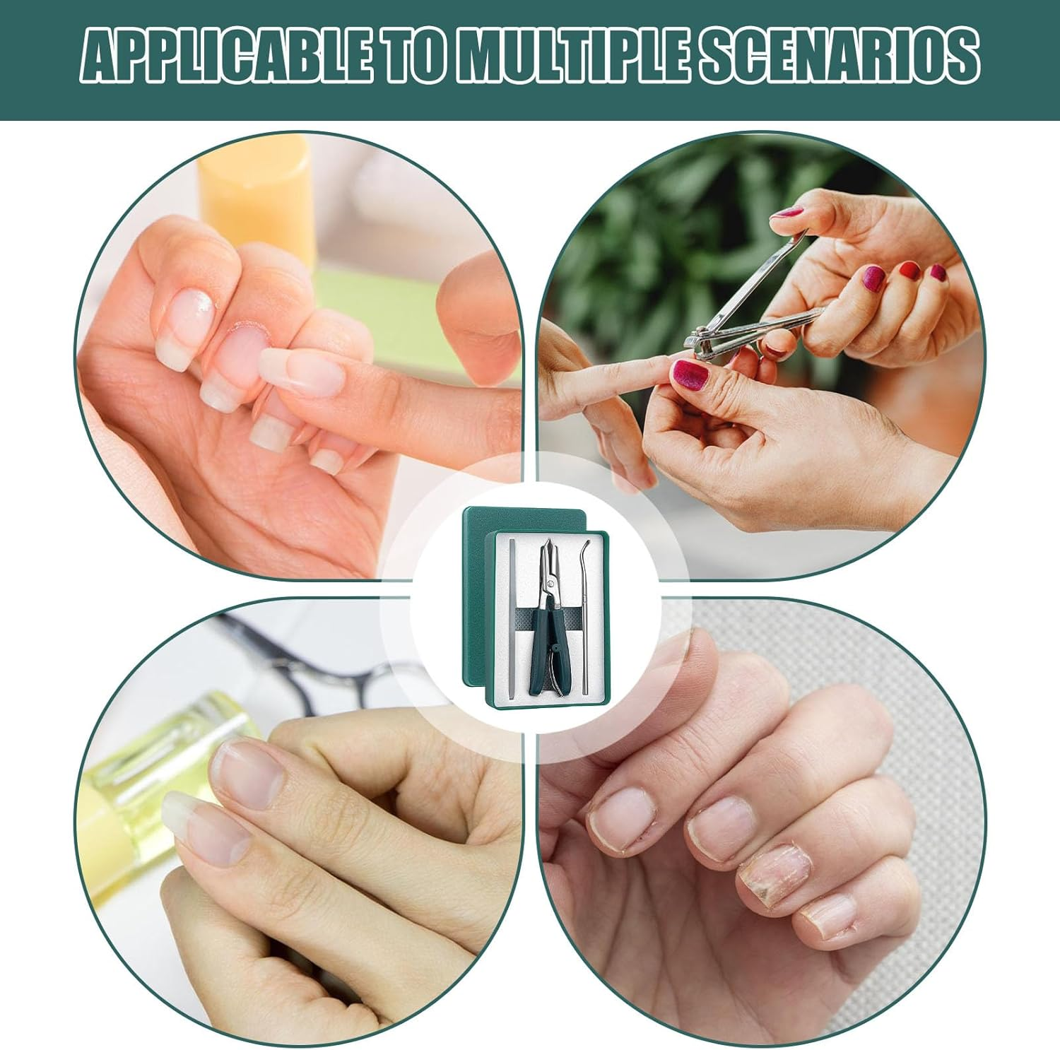 TQEBWUS Slanted Nail Clipper, Stainless Steel Eagle Beak Beveled Nail Clipper, Anti-Splash Ingrown Toenail Cutter, Long Handle Precision Fingernail Clipping Tool for Women Men Elderly Care image number 2