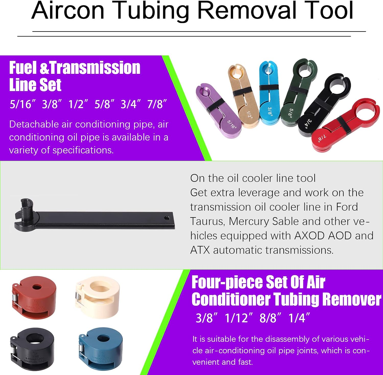 Swpeet 25Pcs Duarble Quick Disconnect Tool Kit, Line Disconnect Tool Set for AC Fuel Line & Transmission Systems Perfect for Fuel Line Automotive Air Conditioner and Transmission Oil Cooler Line image number 1