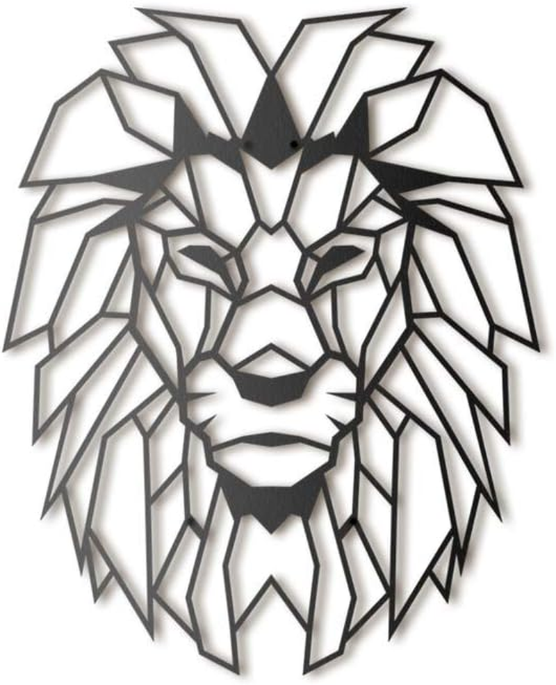 Hoagard Lion Head Geometric Metal Wall Art 40Cm X 51Cm Geometric Metal Wall Art & Wall Decoration Living Room, Bedroom, Game Room, Garden or Entryway image number 1