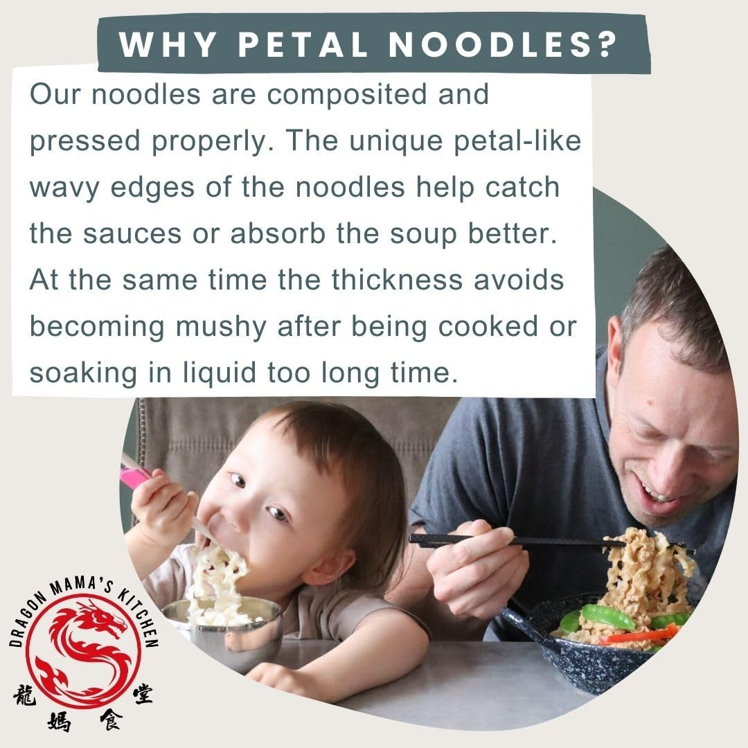 DRAGON MAMA'S KITCHEN Taiwanese Petal Noodles - 320G | Vegan &middot; Non-Fried &middot; No Palm Oil &middot; No Preservatives &middot; No Artificial Flavours &middot; No Artificial Colours &middot; No GMO (Pack of 1) image number 1