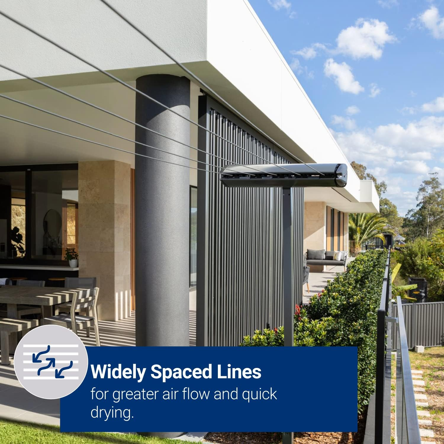 Hills 5 Line Retracting Clothesline, Monument, 50 Kilogram Max Load image number 2