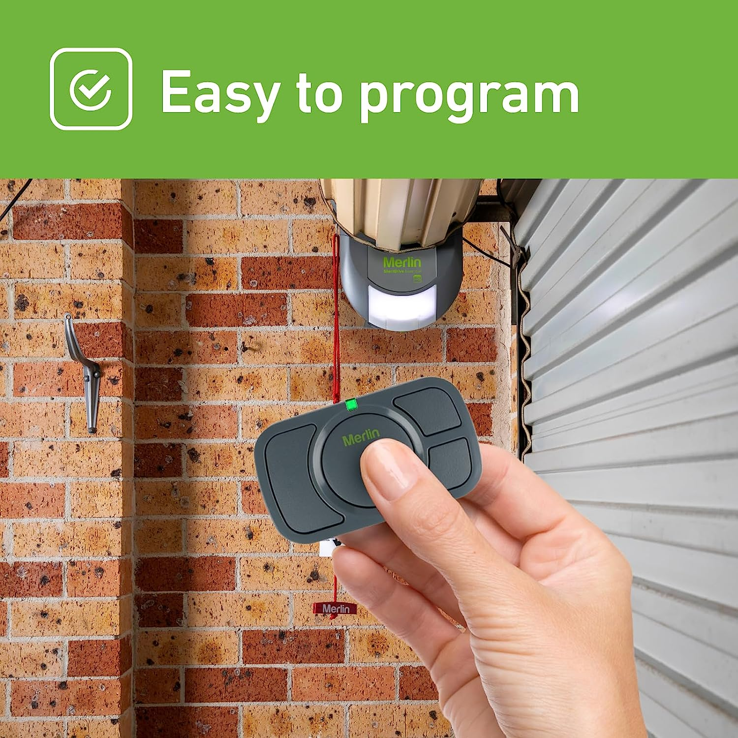 Merlin E964M Four Button Car Visor Garage Remote Control (Security+2.0 & Security+) Compatible for Merlin & Chamberlain Garage Door Openers, Control 4 Garage Door Opener, Car Visor Clip Included image number 6