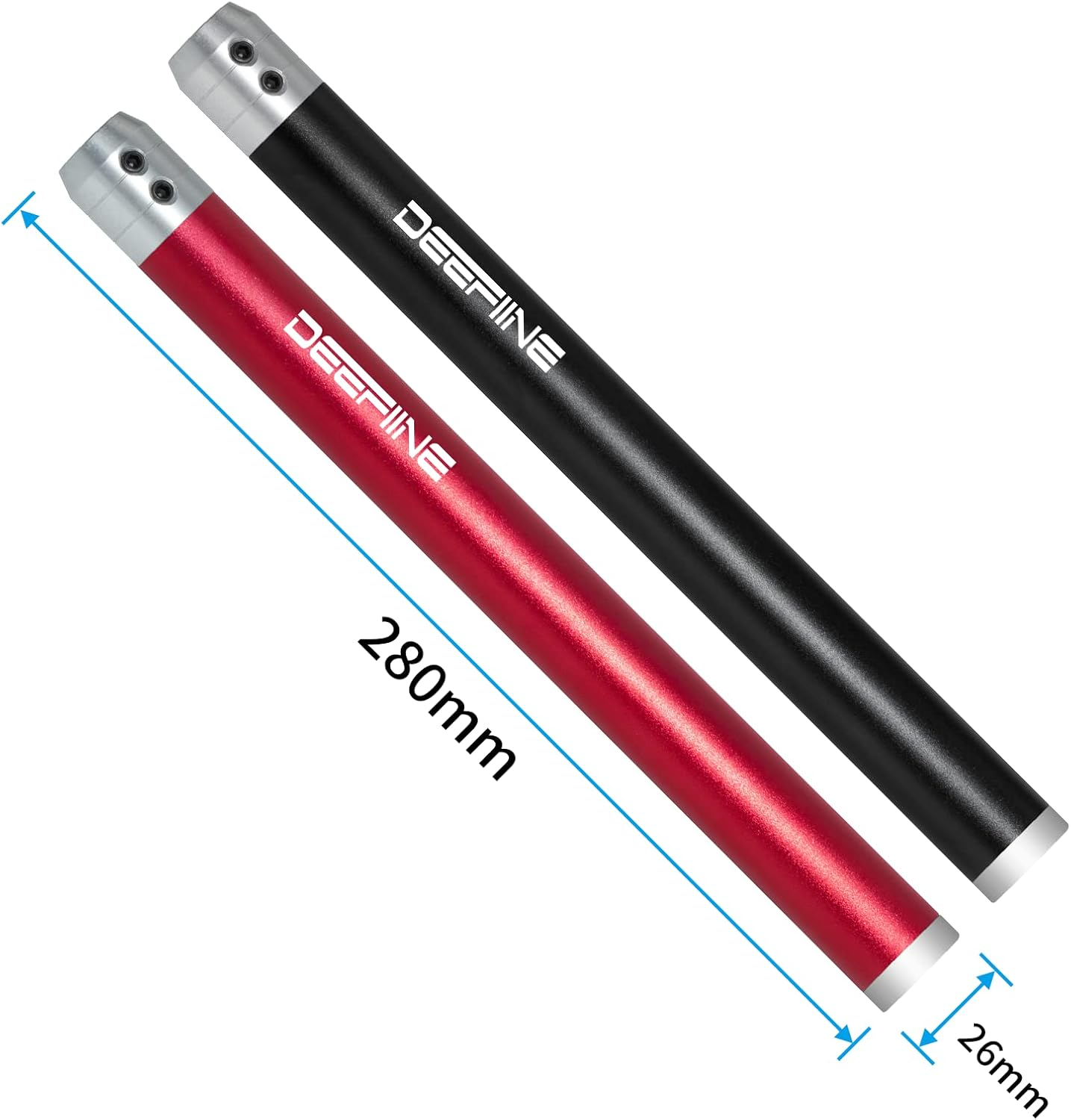 DEEFIINE 2PCS Carbide Wood Lathe Truning Tools Grip Handle, Accept 10Mm Square Turning Tool Bar (Black and Red) image number 3