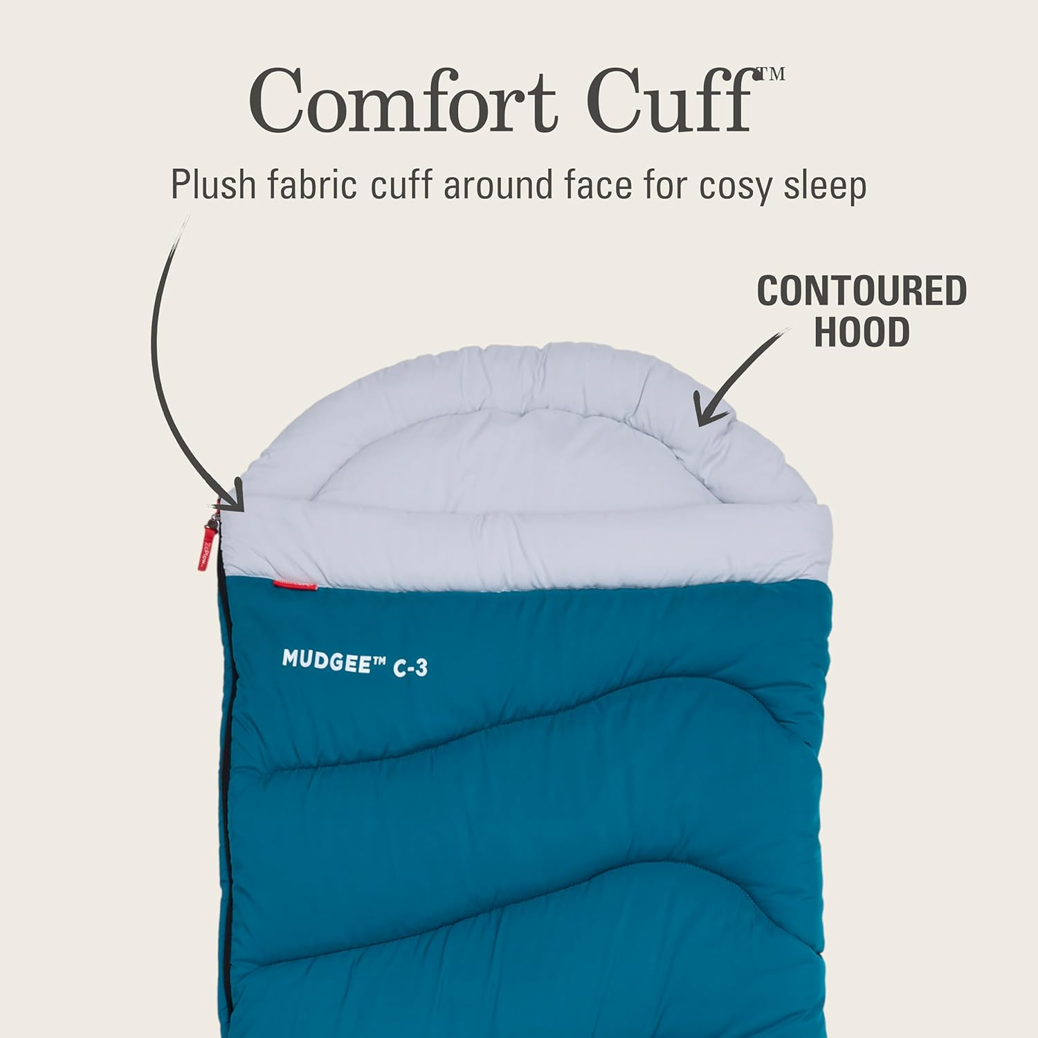 Coleman Mudgee -3&deg;C Kids Sleeping Bag | 175X75Cm, Cold Weather, Polyester Fill with Extra Heat Retention, XL Stuff Sack, Brushed Polyester Shell & Lining, Comfort Cuff for Neck, Easy to Pack