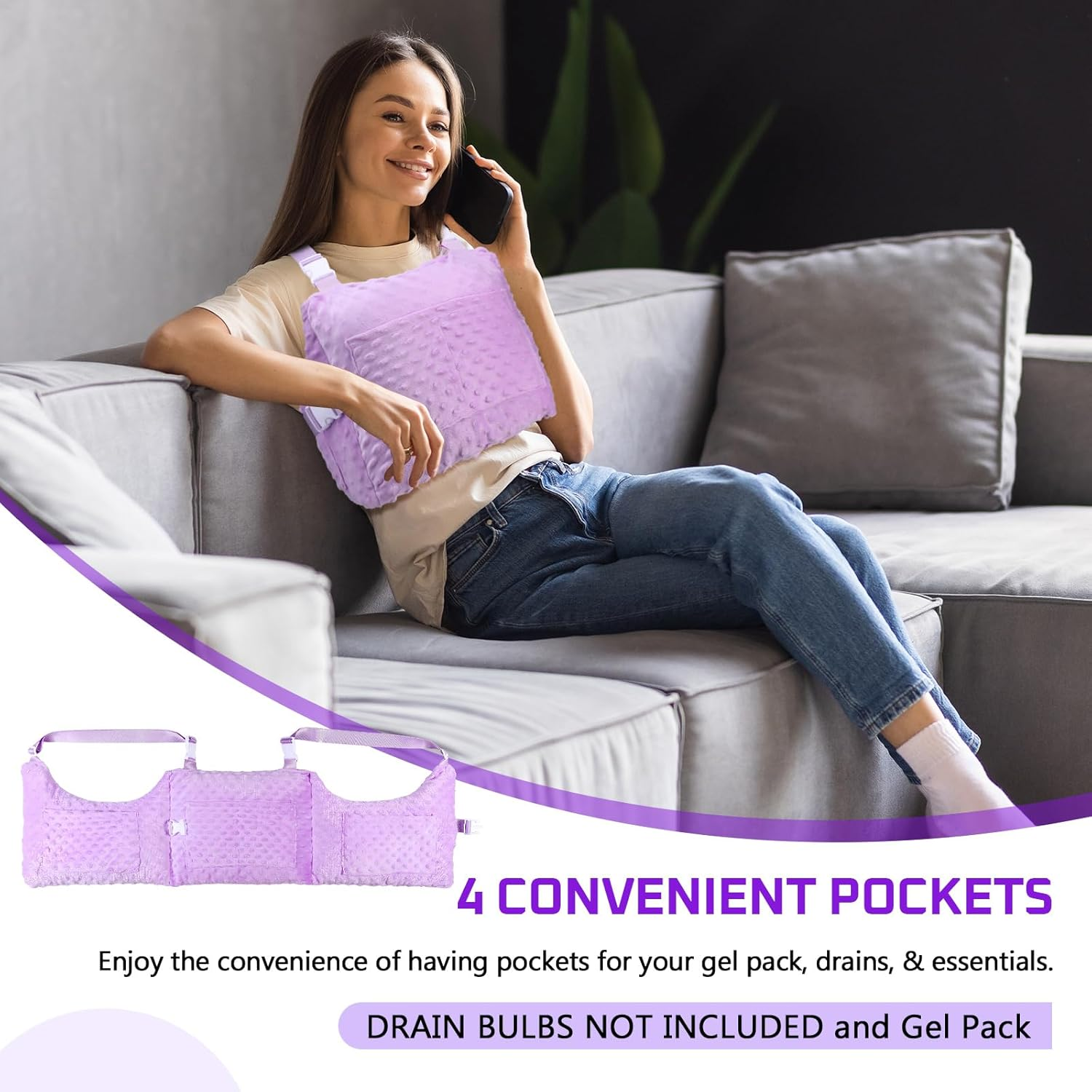 Geelin Post Mastectomy Pillow, Breast Surgery Lumpectomy Recovery Supplies, Post Mastectomy Essentials, Breast Reduction Pillow Recovery Belt Protection Surgery Gift image number 2