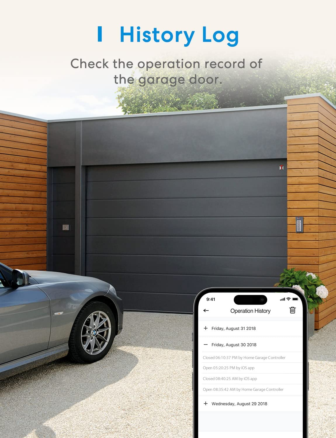 Meross Smart Wi-Fi Garage Door Opener Remote, APP Control, Compatible with Alexa, Google Assistant, No Hub Needed image number 4