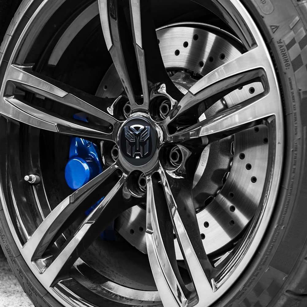 4Pcs Wheel Center Caps Sticker for Transformers, Black Aluminium Wheel Center Hub Covers Sticker, 65Mm/2.56'' Black image number 2