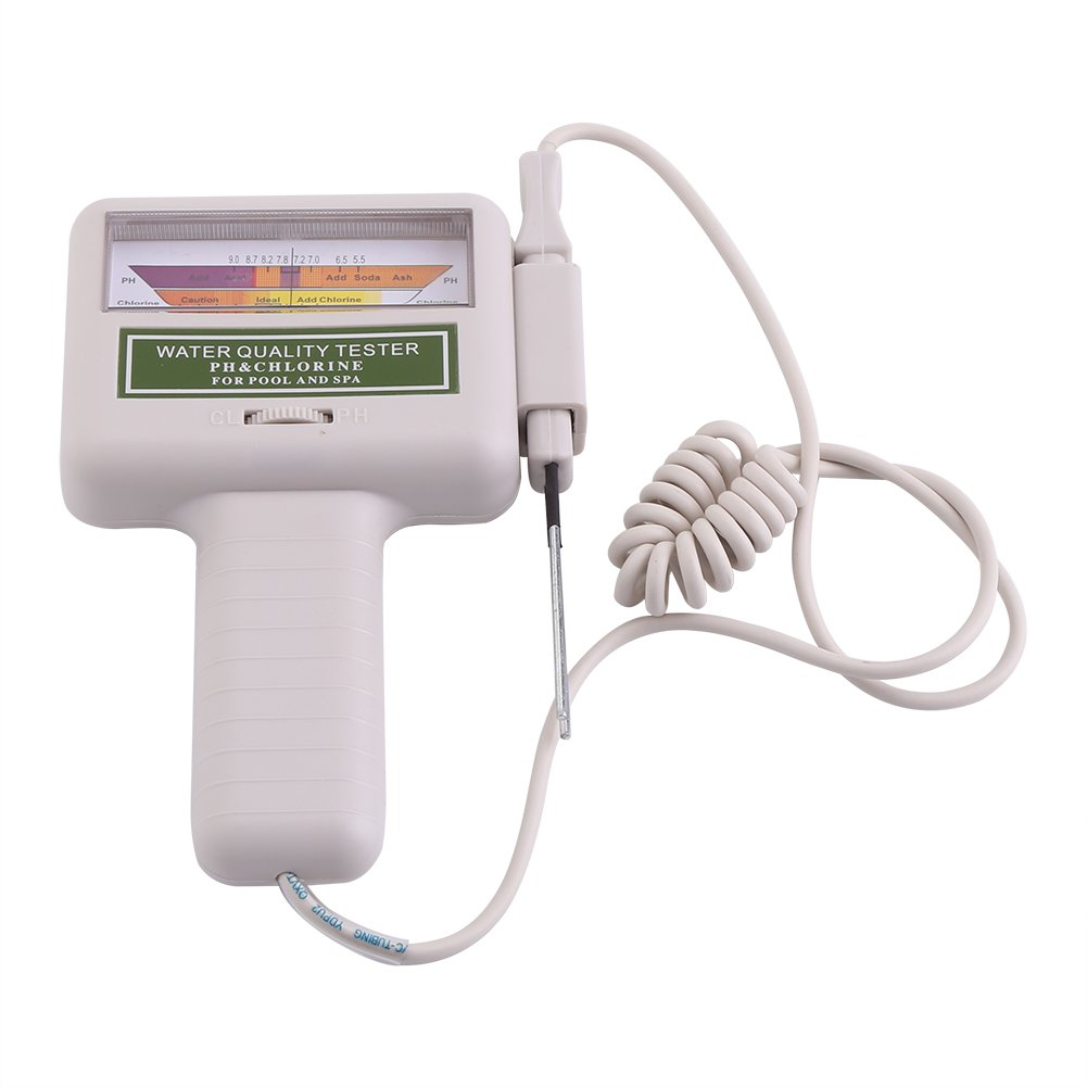 Chlorine Tester, Chlorine Level & PH Tester Meter for Swimming Pool Spa Drinking Water Water Quality Analysis Monitor image number 4