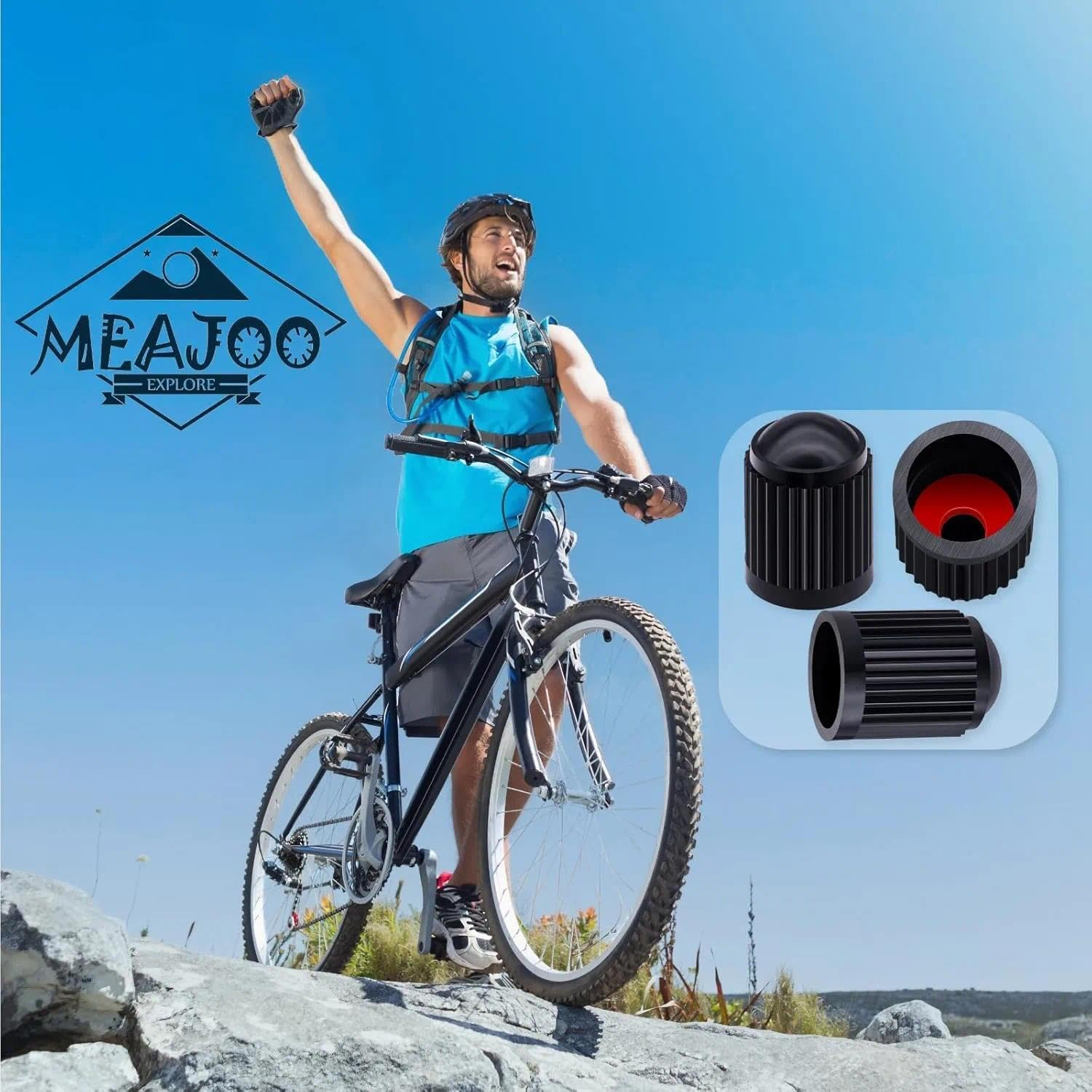 Tire Stem Valve Caps, with O Rubber Ring, Universal Stem Covers for Cars, Suvs, Bike and Bicycle, Trucks, Motorcycles, Airtight Seal Heavy Duty (Black (30 Pack) image number 5