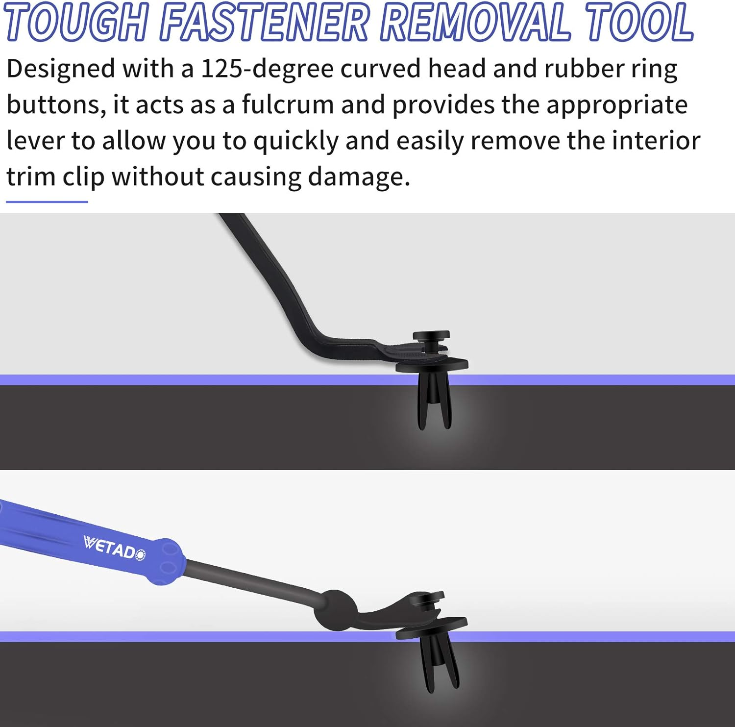 Wetado Trim Removal Tool, Car Upholstery Repair Kit, Car Door Audio Panel Trim Removal Set, Fastener Terminal Remover Tool Set Clips Pry Kit Auto Clip Pliers (8PCS Blue) image number 1