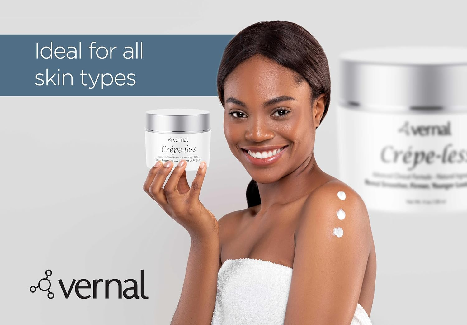 Crepe-Less Skin Firming Cream to Repair Crepey Arms and Neck. Best Tightening Cream to Erase Crepy Skin on Arms, Neck and Body. Best Moisturiser to Treat Saggy, Crepe Skin. Made in USA image number 1