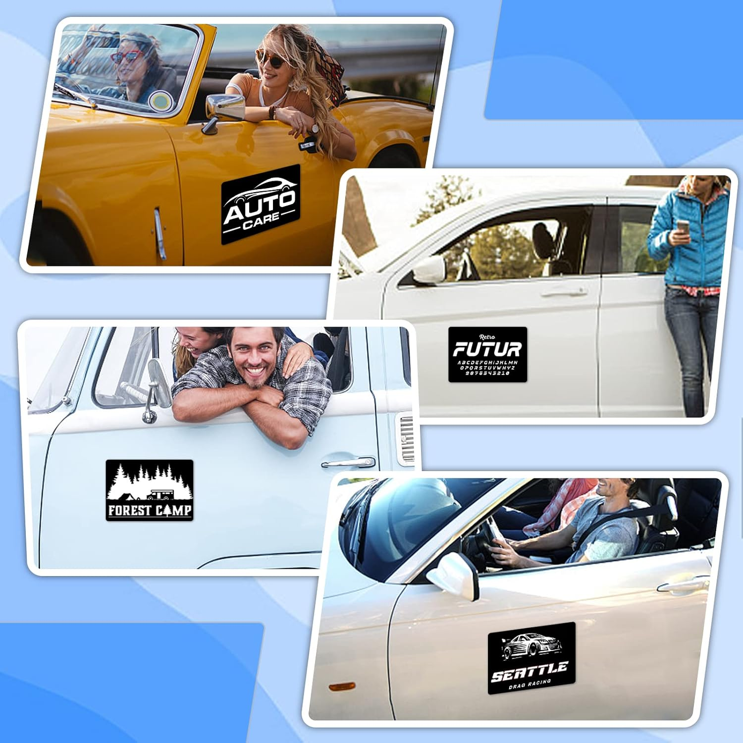 2 Pack Black Blank Car Magnets with 50 Mils, Prevent Car Scratches & Dents, Rounded Corners Blank Car Magnet Set, Magnet for Car to Advertise Business and Cover Company Logo