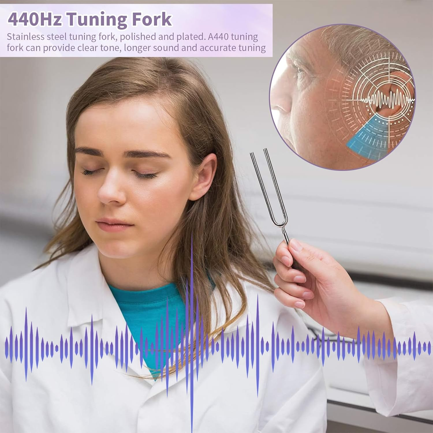 440Hz Tuning Fork, Standard Tuning Fork for Beginner Guitars Violinists, Stainless Steel Tone Tuning Fork for Musical Instruments, String Instruments Tone Tuning Fork for Violin Guitar (4 PCS) image number 5