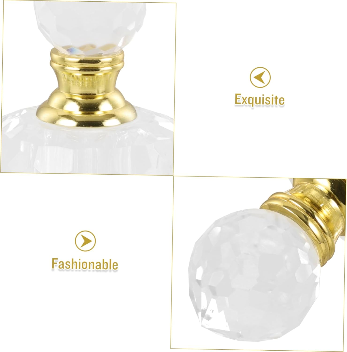 1Ml Refillable Perfume Bottle Crystal Essential Oil Bottle Simple Appearance White Crystal Material Easy to Use Elegant Design for Ladies Daily Use in Living Room image number 2