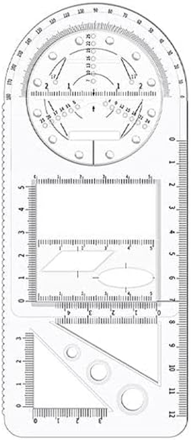 Multifunctional Geometric Ruler Student Mathematics Drawing Tools School Office, Clear Scale, Stable Drawing Tool, Ideal for School, Office, and Art Design, Enhances Manual Skills