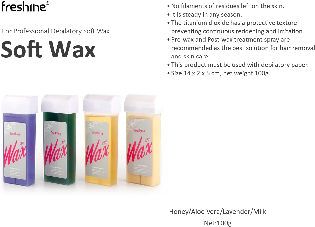 Freshine Roll on Waxing Kit Wax Strips Roller Wax Warmer Heater Waxing Care Spray Kit for Hair Removal Face Legs Arms Body (Blue 200G Spray Kits) image number 4