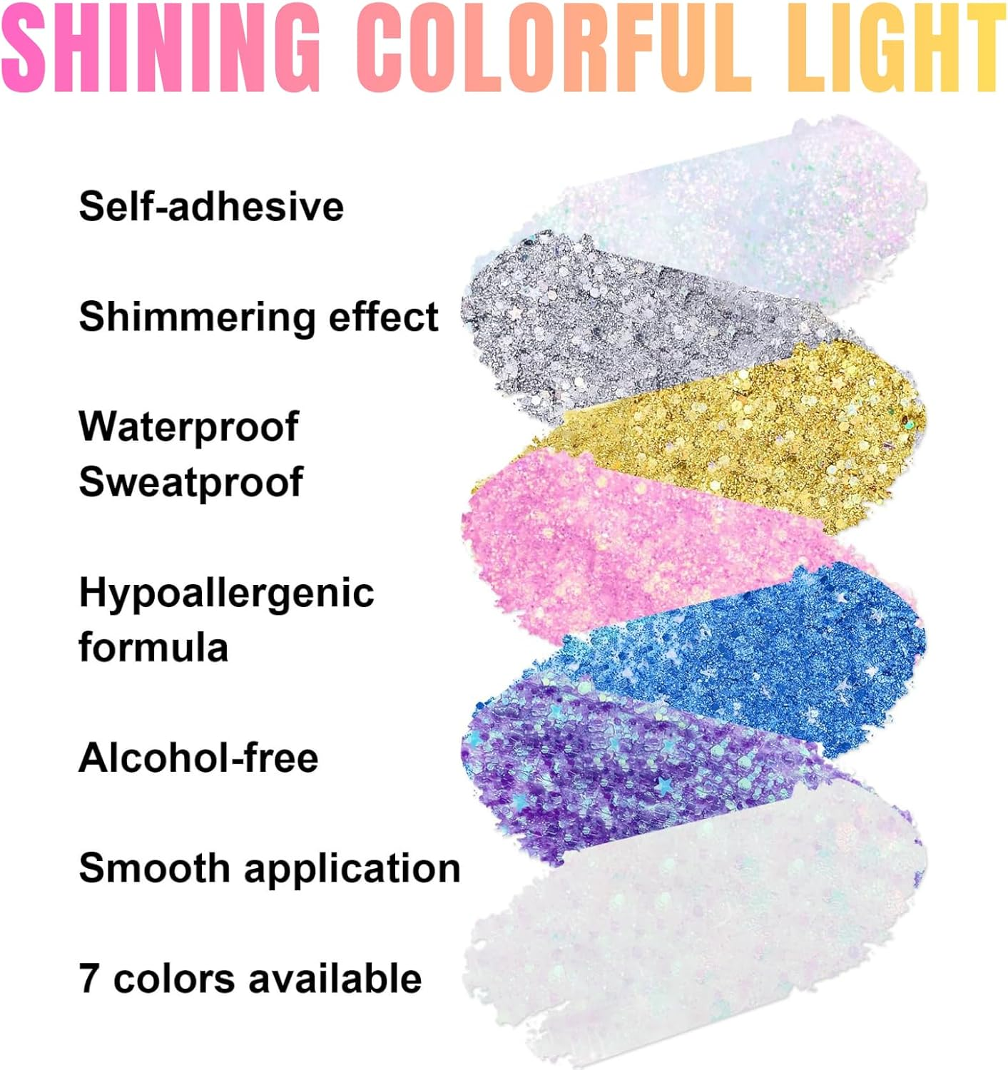 Holographic Body Glitter Gel Stick - Chunky Face & Hair Shimmer, JOMWEN Glue-Free & Waterproof Makeup for Festivals, Raves, Concerts, Halloween Accessories (04 Pink, 1 Pack)