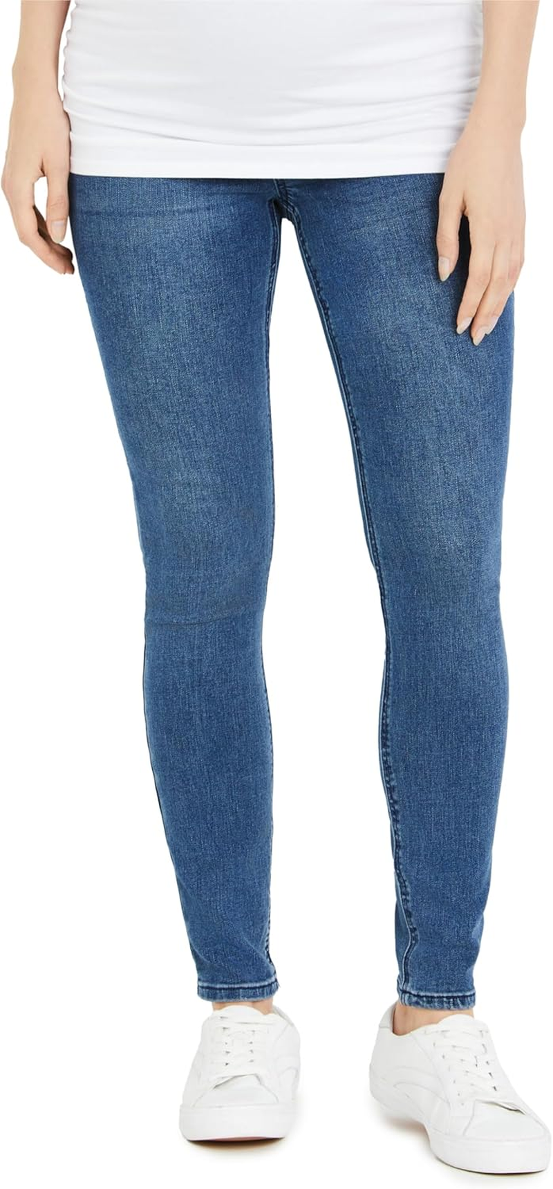 Motherhood Maternity Womens Super Stretch Secret Fit over the Belly Skinny Jeans Indigo Blue image number 2