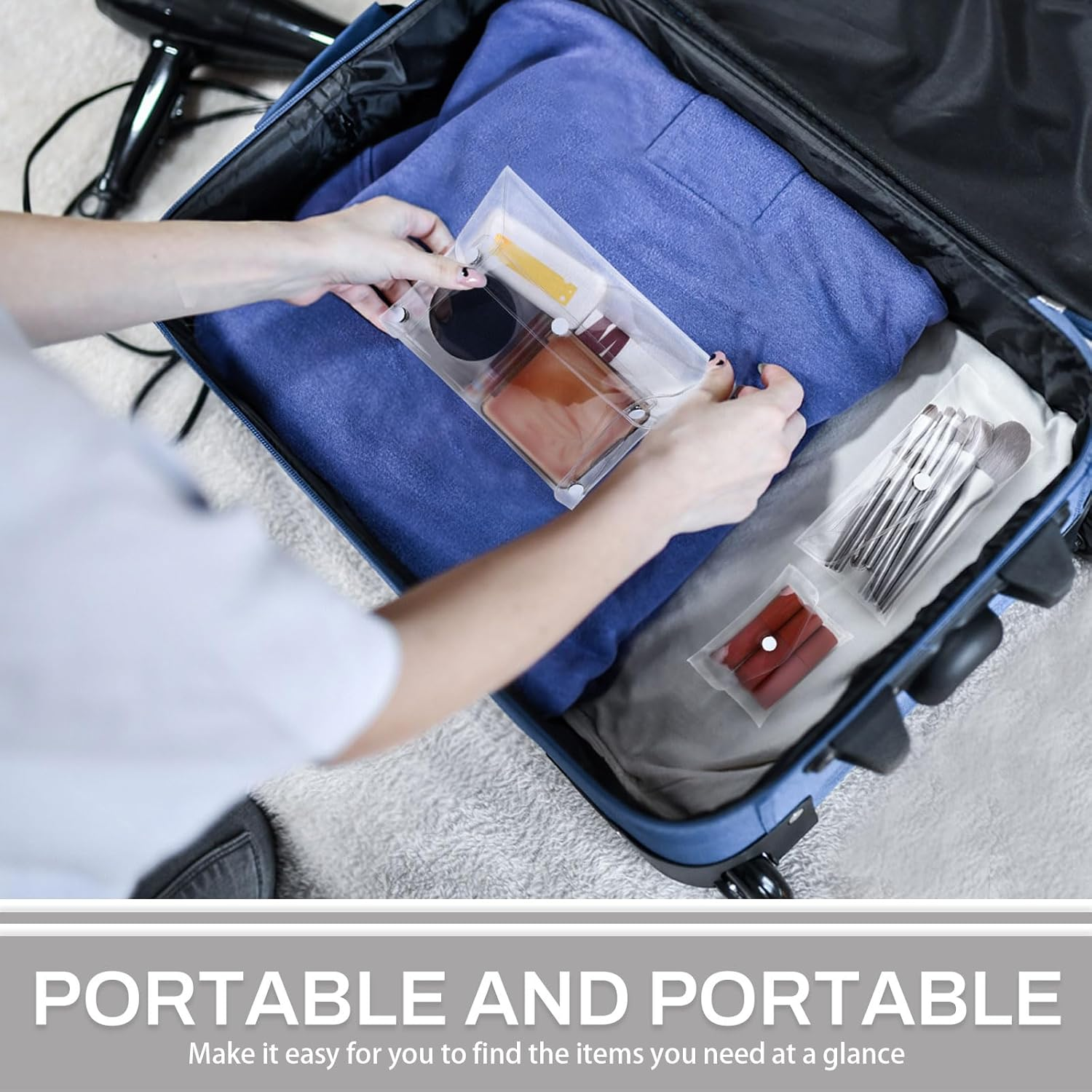 Binxus 6 Pcs Transparent Plastic Makeup Bags 3 Sizes, PVC Lipstick Organizer Bag, Different Size Clear Coin Purse, Mini Coin Pouch, Clear Small Pouch for Women, Clear, Transparent image number 3