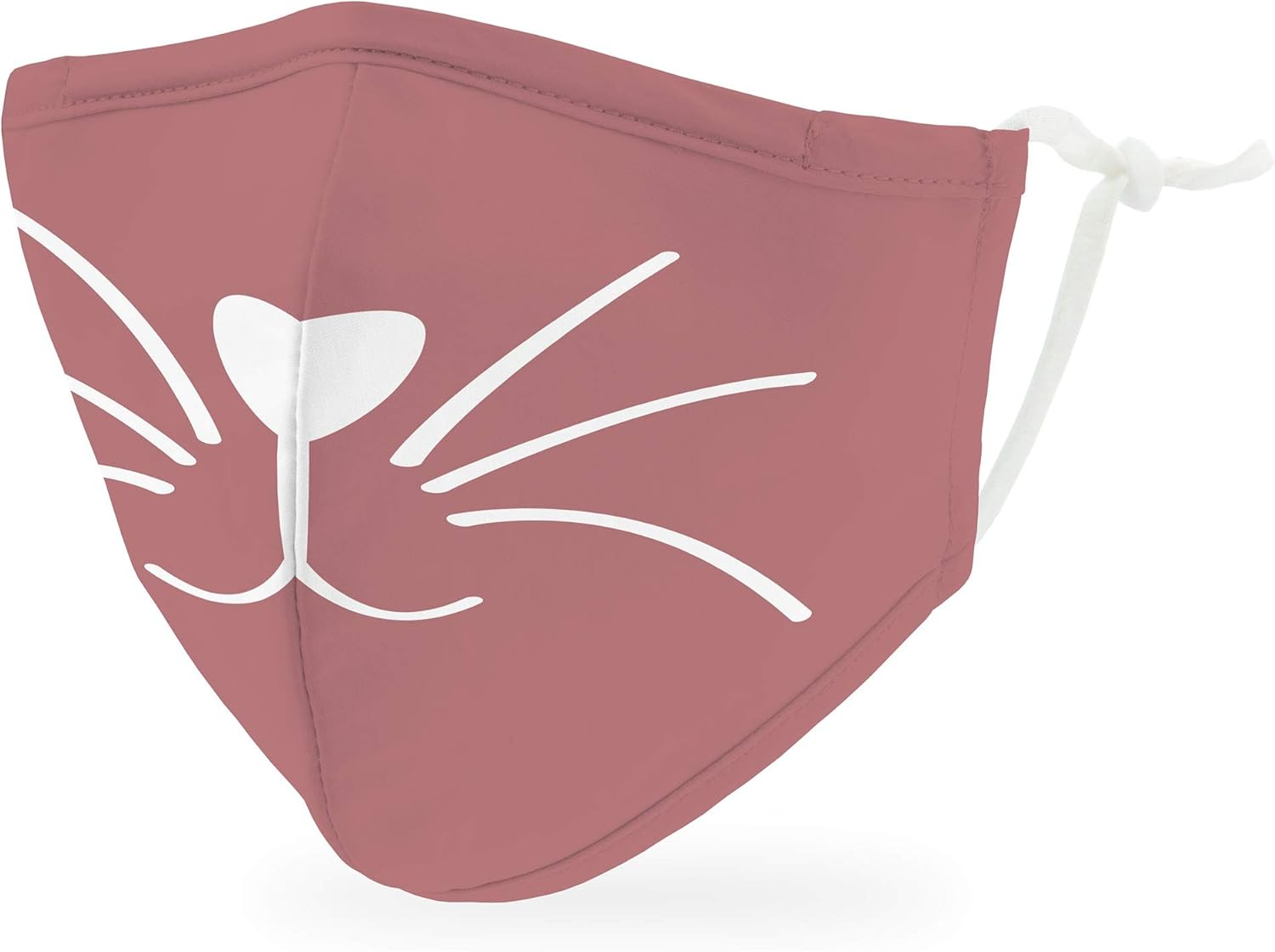 Weddingstar Kid'S Washable Cloth Face Mask Reusable and Adjustable Protective Fabric Face Cover W/Dust Filter Pocket - Pink Kitty image number 2