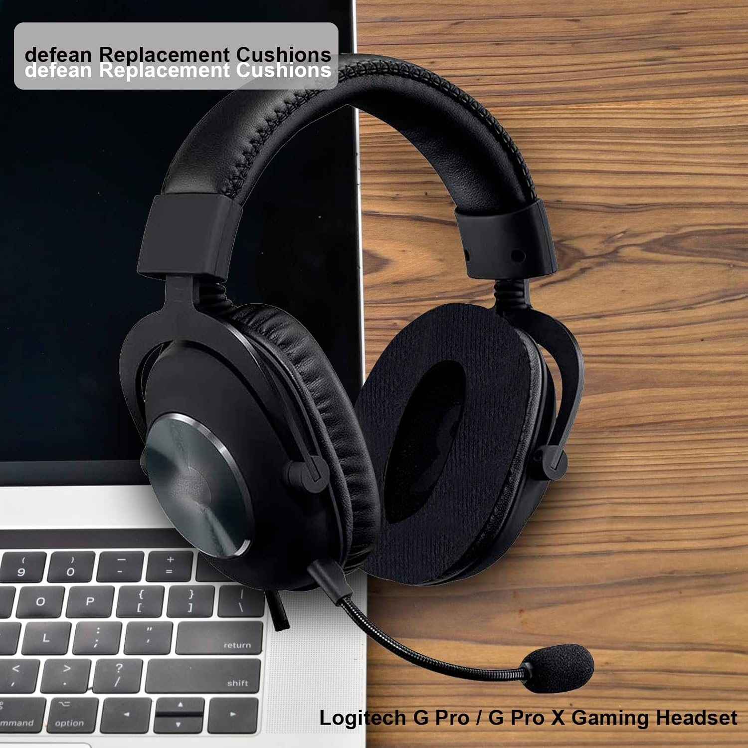 Defean Replacement G Pro X Ear Pads Earpads Cover Ear Cushion Compatible with Logitech G Pro/G Pro X Gaming Headphones (Velour) image number 3