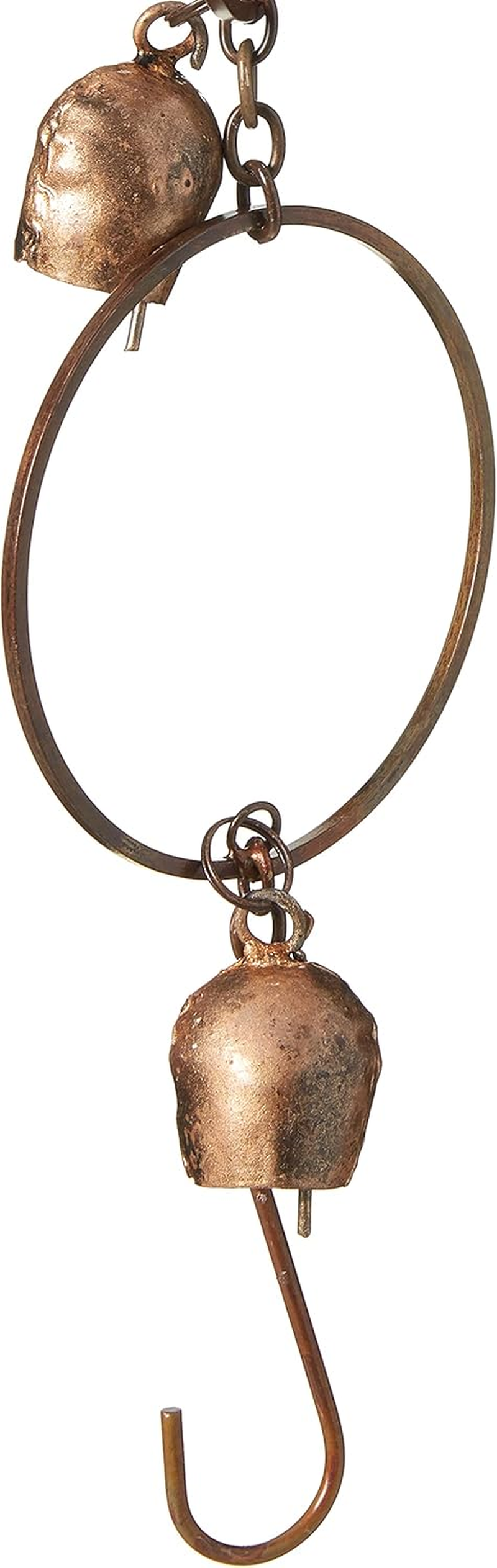 Ancient Graffiti 4" X 96" X 4" Flamed Copper Bell Rain Chain image number 2