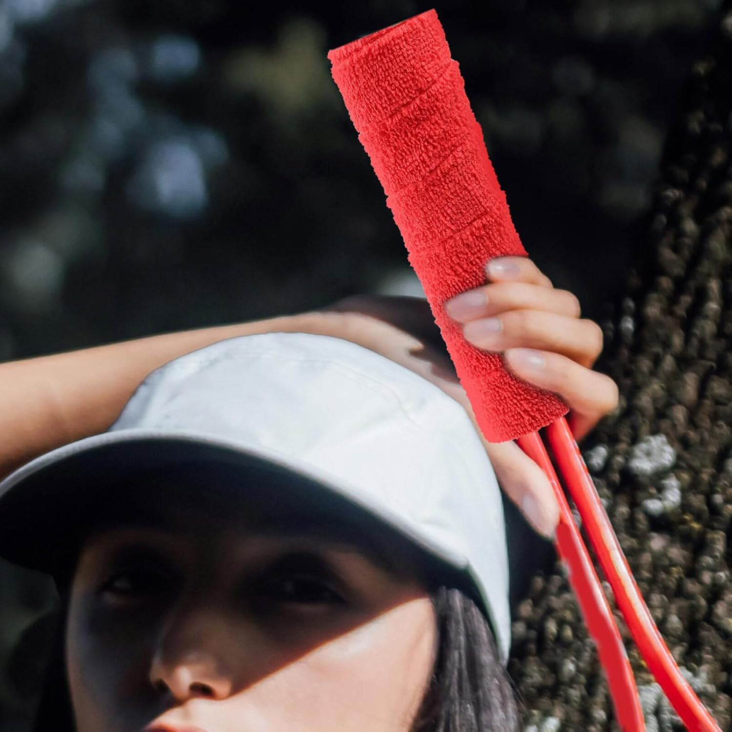 SUPVOX Red Cloth Towel Grip Absorbent Towel Tennis Racket Overgrip Sweatband Tape Racquet Grip Overgrip Wraps for Badminton Bike Handle 5M