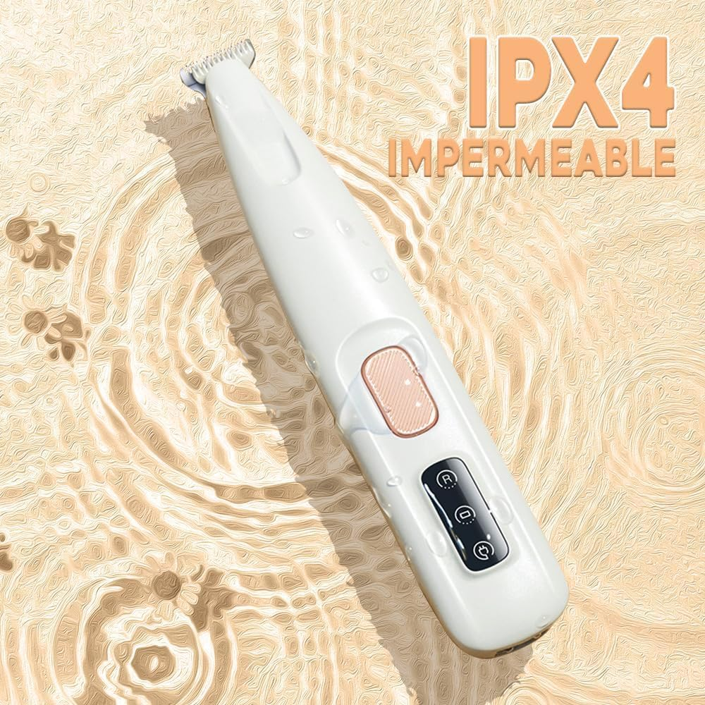 Dog Paw Trimmer with LED Light, Electric Multifunctional Waterproof Rechargeable Pet Hair Clipper for Dogs and Cats