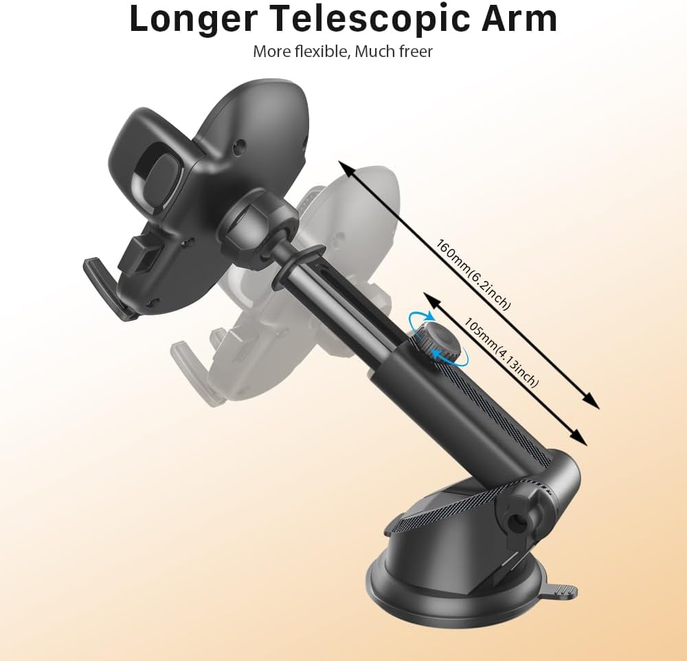 Car Phone Holder, Air Vent & Windshield Cradle, 360 Degree Rotation, Universal Phone Holder for Car 15 Pro Max 14 13 XR XS Samsung and More image number 5