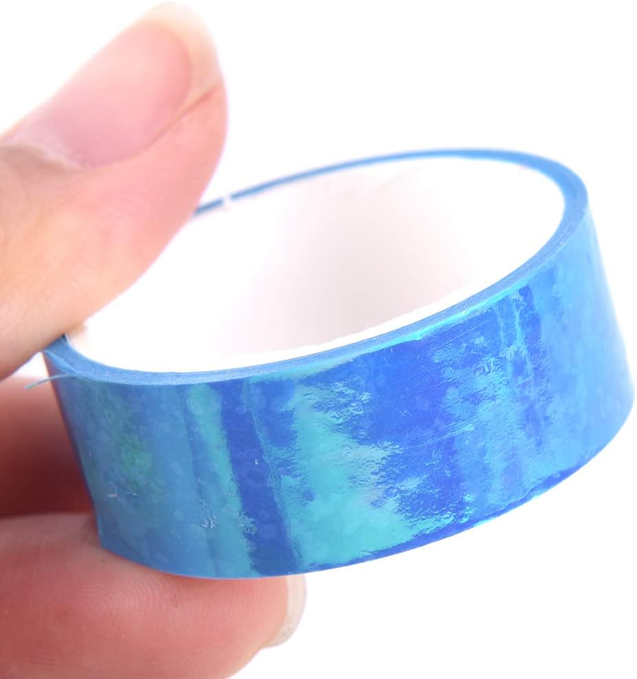 Holographic Colored Masking Tape Set, 6 Rolls Rainbow Masking Tapes Translucent Labelling Tapes Decorative Waterproof Adhesive Iridescent Graphic Art Tape for Arts DIY Office Supplies image number 5