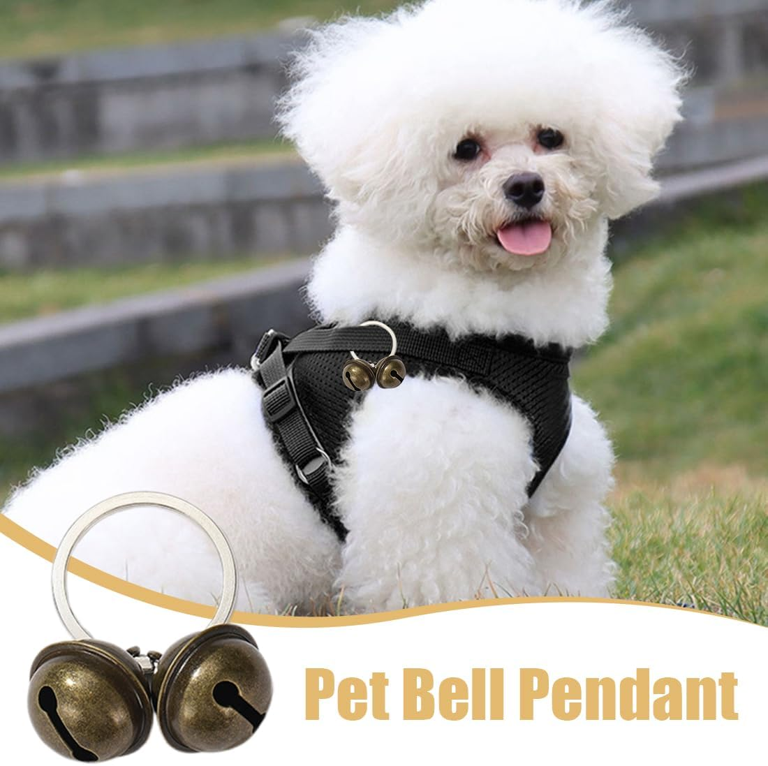 WUSJCOF 2 Sets Pet Tracker Bells for Cats and Dogs, Dog Bells for Collar Tracker, Bell Collar Pendant Bells for Training image number 1