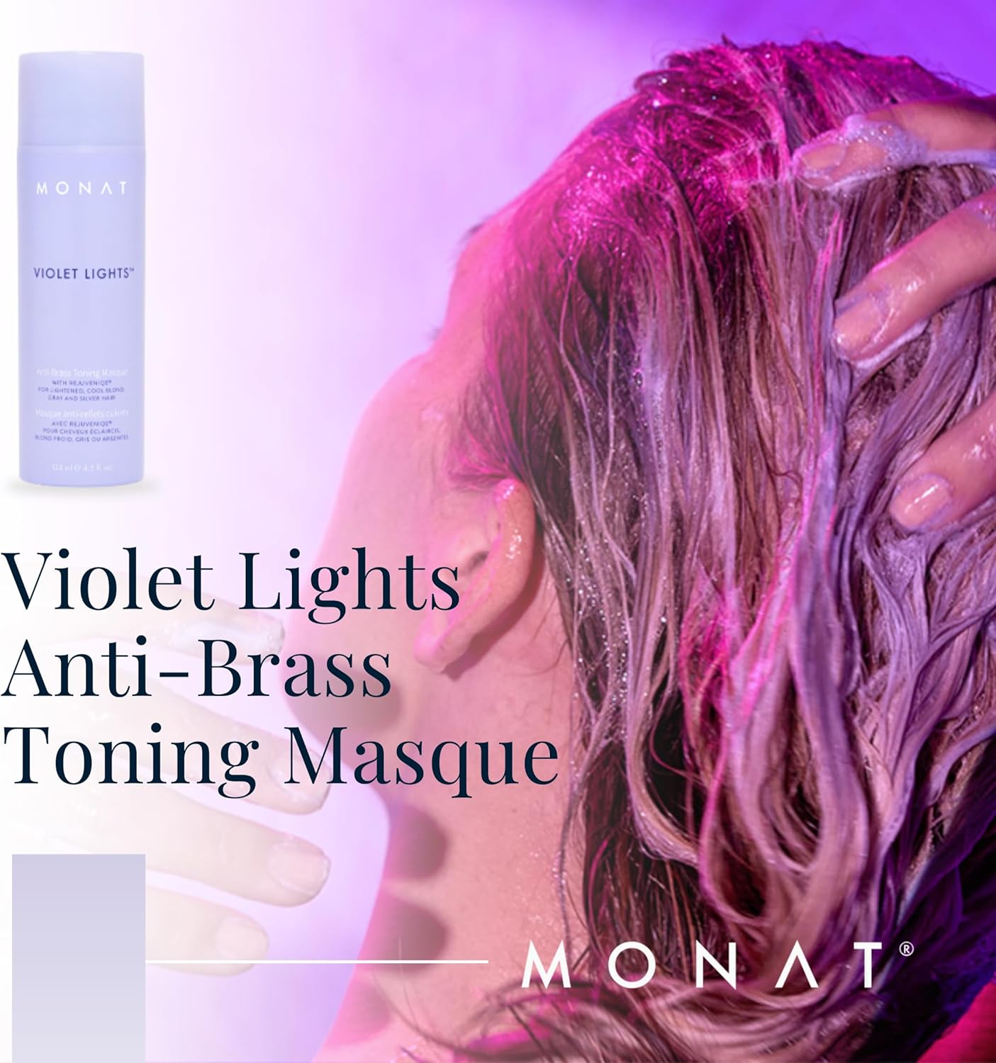 MONAT Violet Lights Anti-Brass Toning Masque &ndash; Natural Radiance &ndash; Illuminate Your Hair Naturally &ndash; Tone Unwanted Brassiness image number 2
