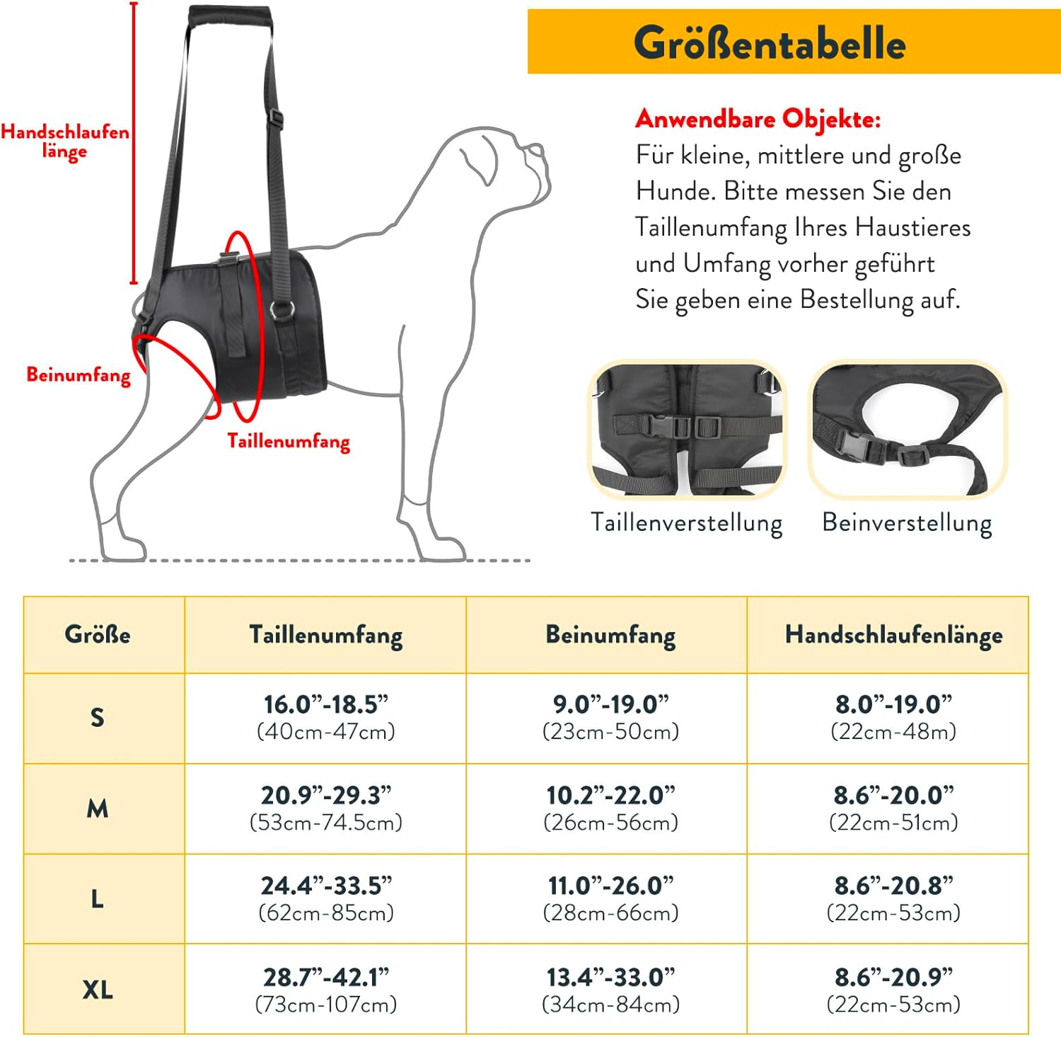 Pzrlit Carrying Aid Dog Stairs, Adjustable Walking Aid for Dogs, Rear Shoulder Strap, Dog Carrying Harness, Carry Bag for Older Dogs, Assistance Vest for Hip and Hind Legs Injuries image number 2