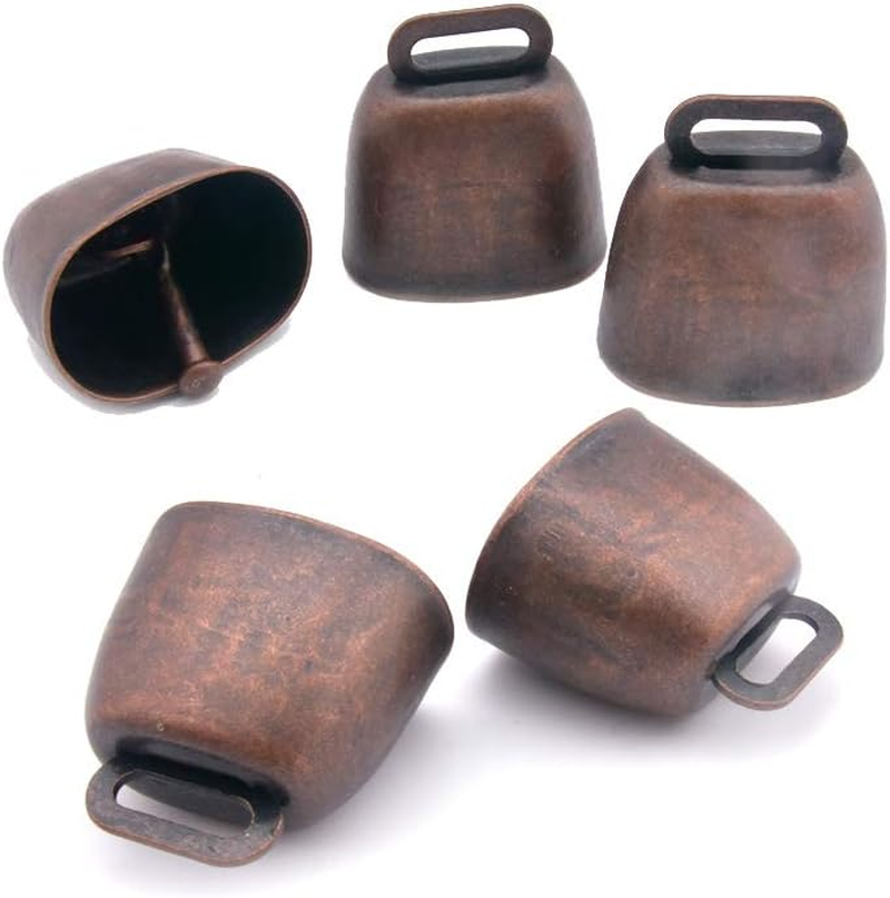 5 Pack Grazing Copper Bells, Metal Cow Bells for Dogs, Animal Copper Loud Bronze Bell, Small Brass Bell, for Cow Horse Sheep Cats Small Pets Anti-Theft Accessories (Bronze) image number 1