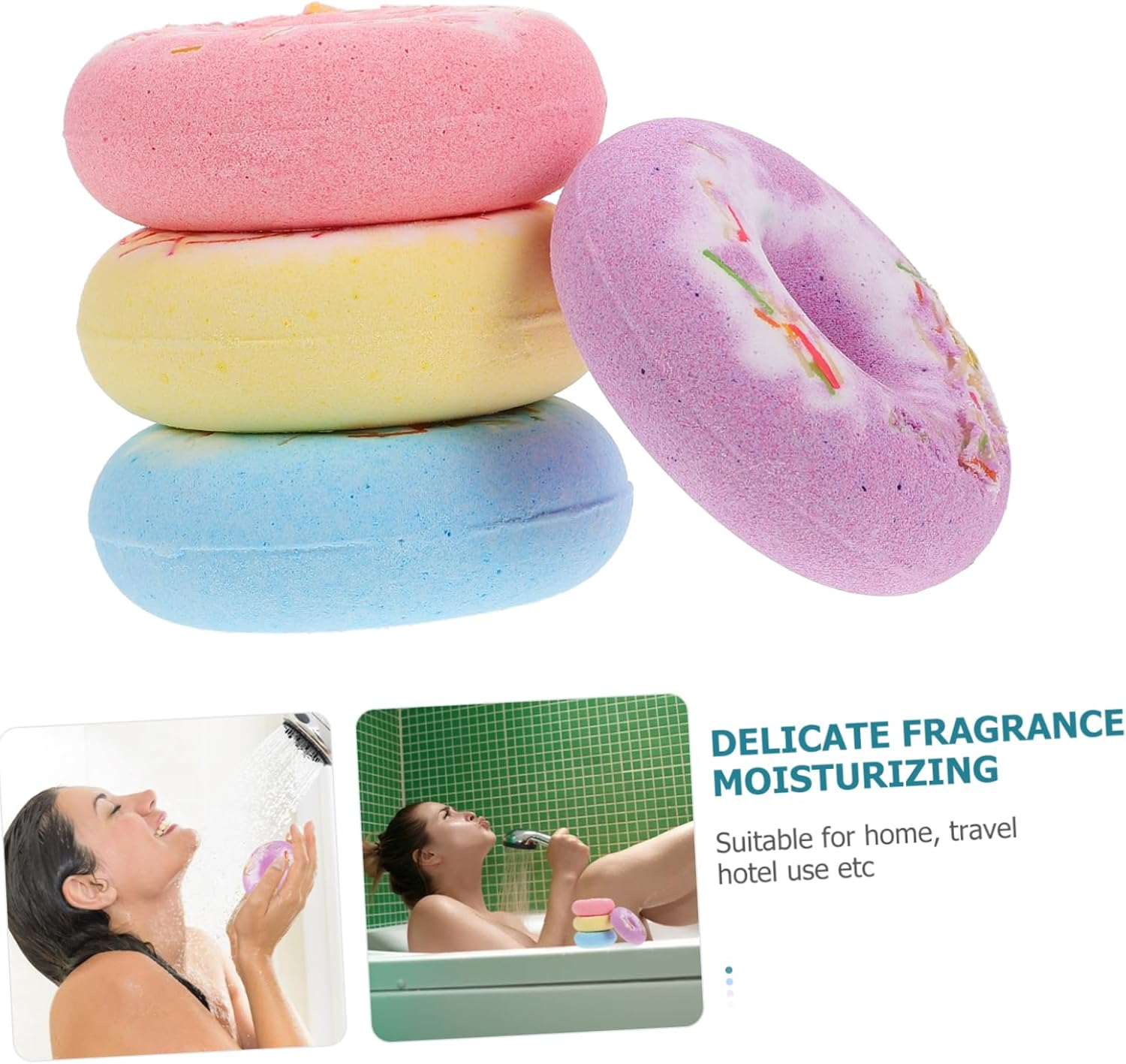 NAMOARLY 4Pcs Cake Shape Boys and Girls Bath Salt Balls Bathing Bombs Relaxing Skin Care Random Color image number 5
