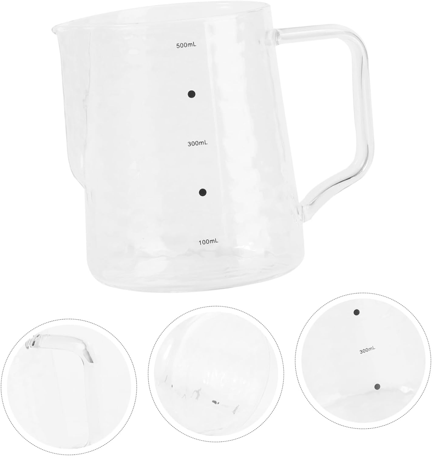 Cabilock 1PC Coffee Frothing Pitcher Elegant High Borosilicate Glass Milk Frother for Espresso Juice Ice for Housewarming Kitchen Decor image number 2