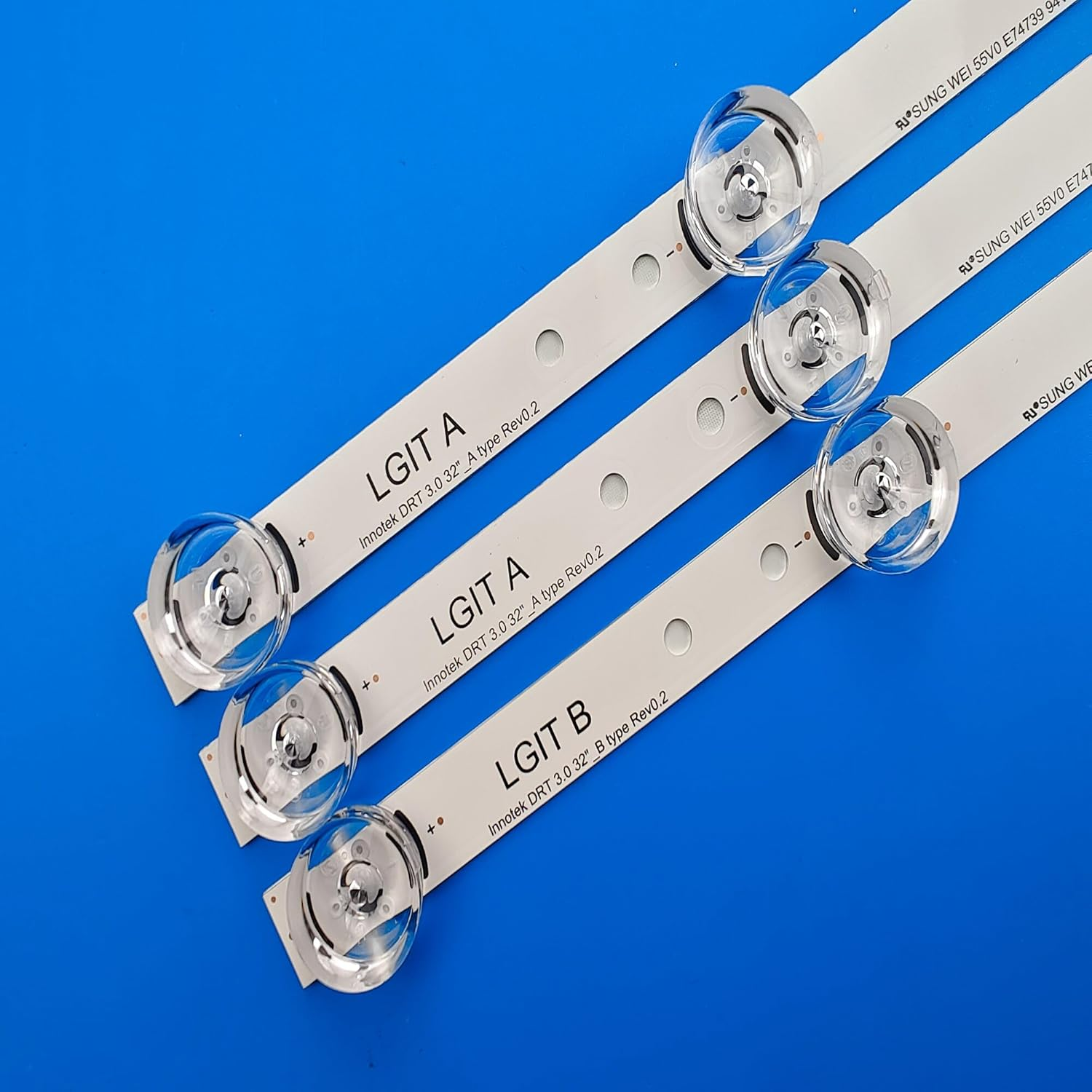 LED TV Illumination Part Replacement Fit for LG 32LB561U-ZC 32LB561V-ZE 32LB5630-TD LED Bar Backlight Strip Line Ruler DRT3.0 32 a B(1 Set - 3 Pcs)