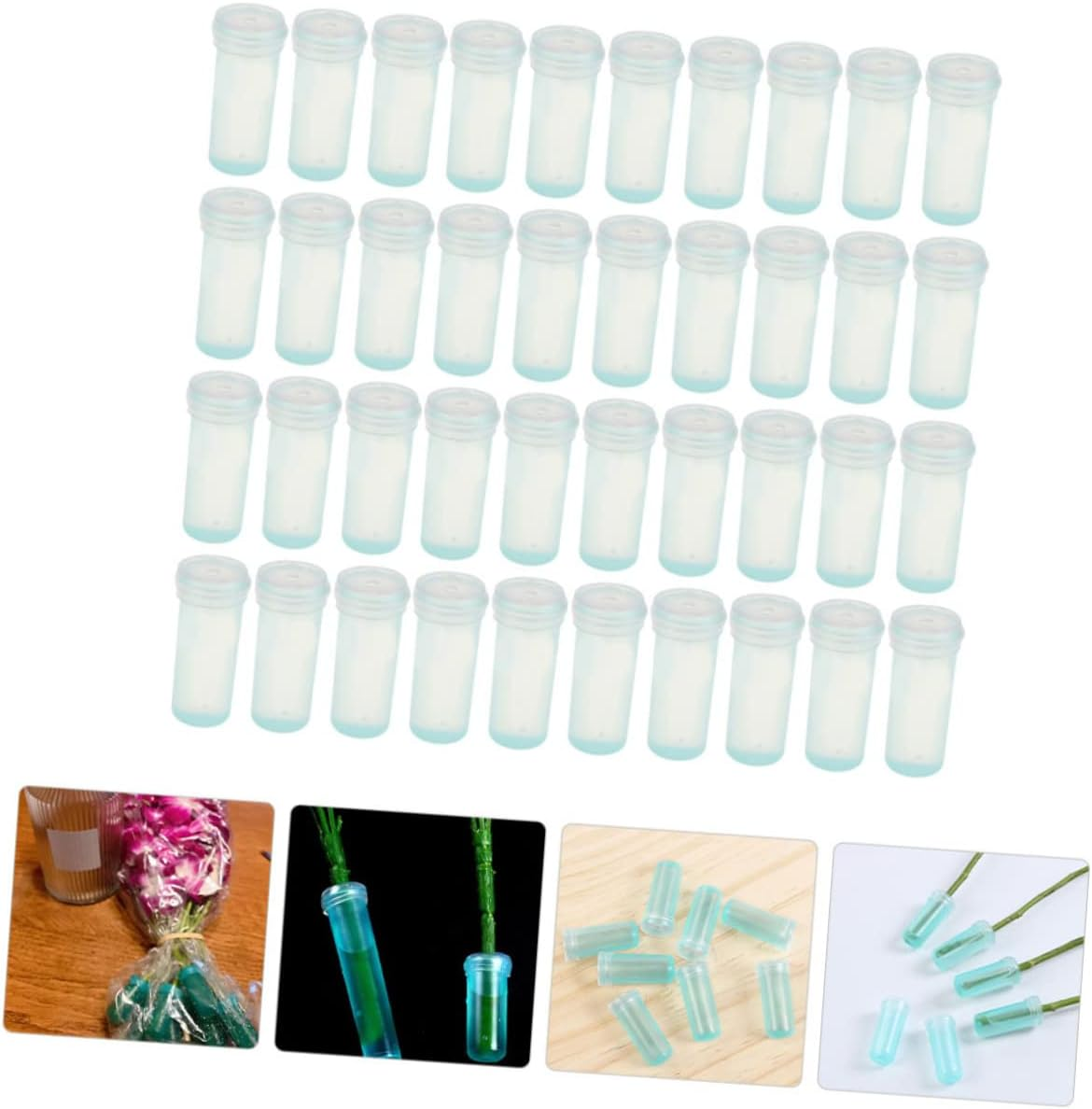 Sosoport Flower Nutrition Tubes 185Pcs Set Small Water Tubes for Floral Fresh-Keeping and Nutrition Supply, 4Cm X 1.5Cm, Suitable for Florist and Home Gardening Use Random Color image number 6